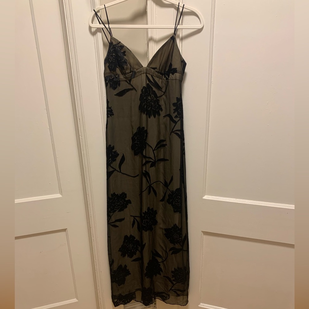 Bcbg maxartizia vintage black and nude slip dress